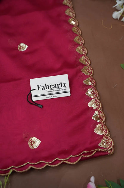 Satyabhumi Women's Embroidered Half Saree with Blouse and Dupatta