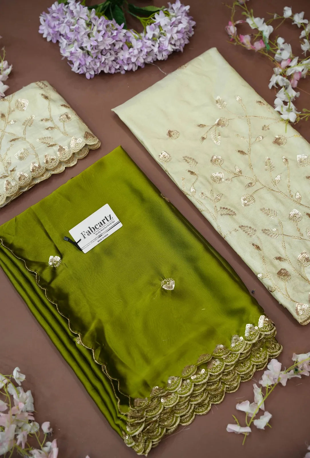 Satyabhumi Women's Embroidered Half Saree with Blouse and Dupatta