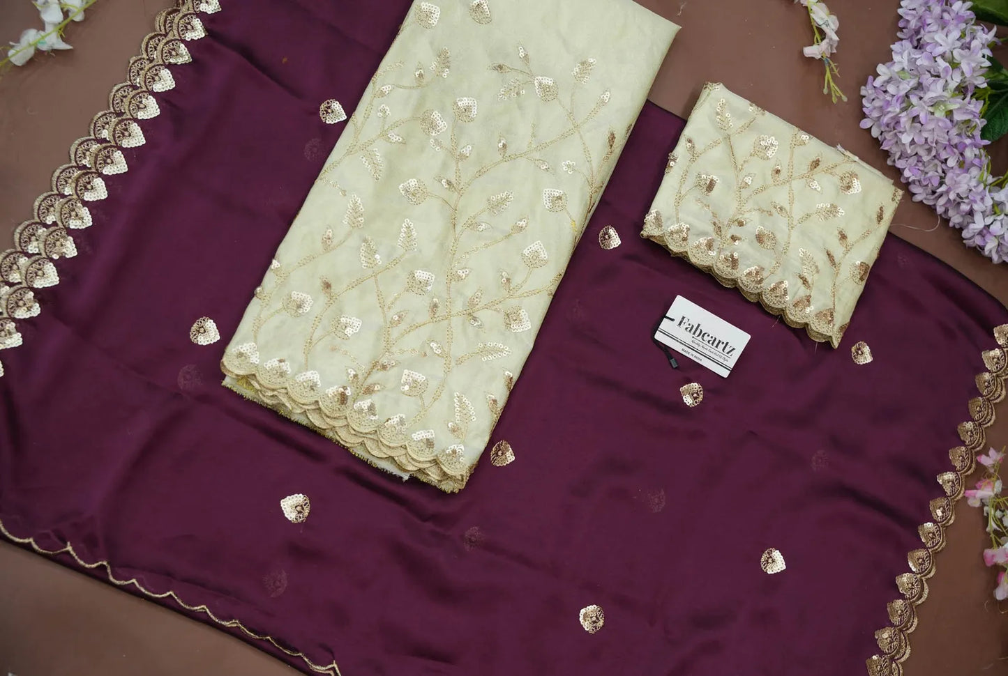 Satyabhumi Women's Embroidered Half Saree with Blouse and Dupatta