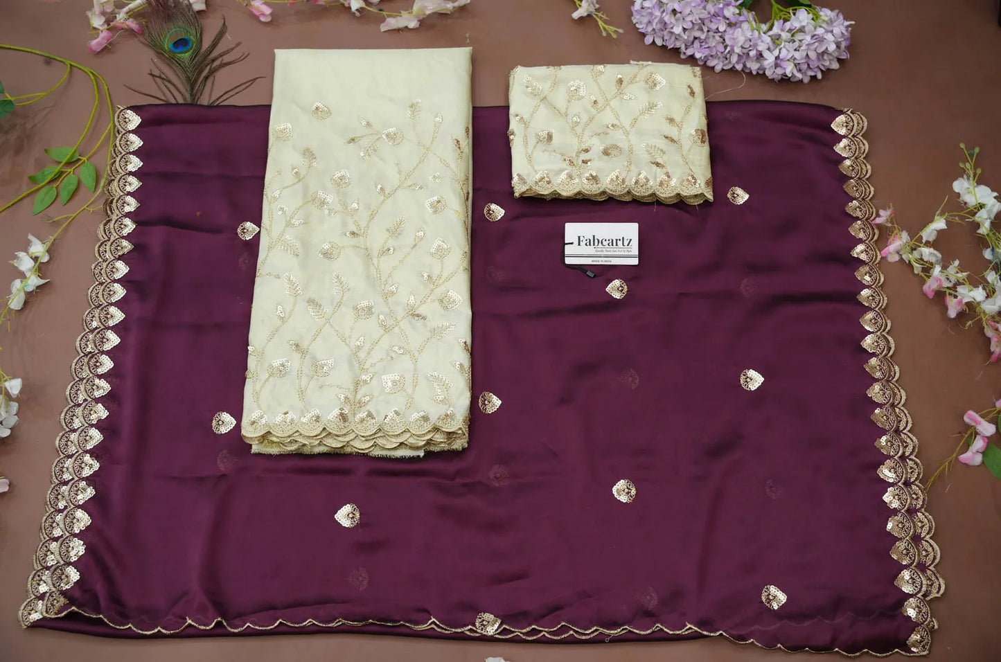 Satyabhumi Women's Embroidered Half Saree with Blouse and Dupatta