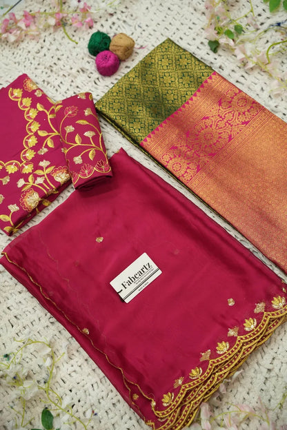 Juhi Women's Woven Design Half Saree with Blouse and Dupatta