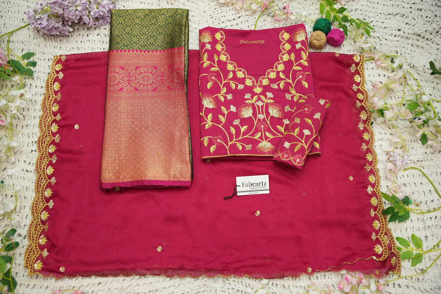 (Juhi) Women's Woven Design Half Saree with Blouse and Dupatta
