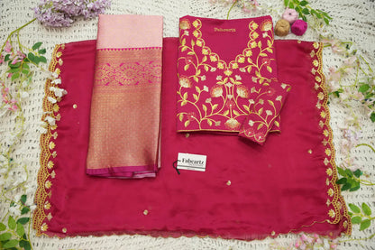 (Juhi) Women's Woven Design Half Saree with Blouse and Dupatta