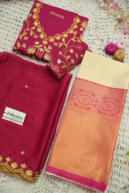 Juhi Women's Woven Design Half Saree with Blouse and Dupatta