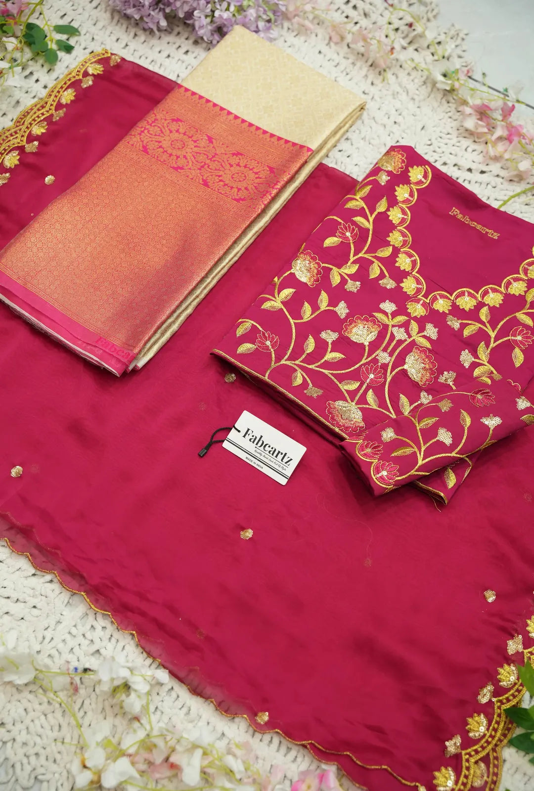 (Juhi) Women's Woven Design Half Saree with Blouse and Dupatta