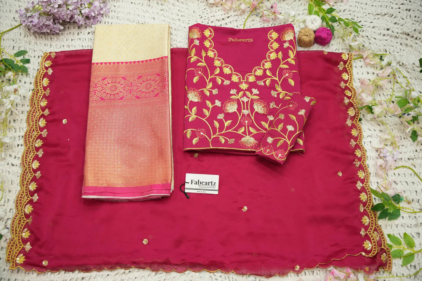 (Juhi) Women's Woven Design Half Saree with Blouse and Dupatta