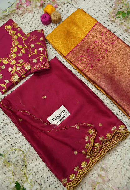 (Juhi) Women's Woven Design Half Saree with Blouse and Dupatta
