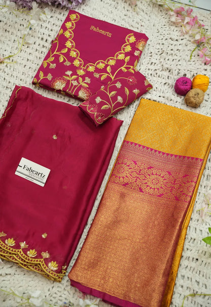 (Juhi) Women's Woven Design Half Saree with Blouse and Dupatta