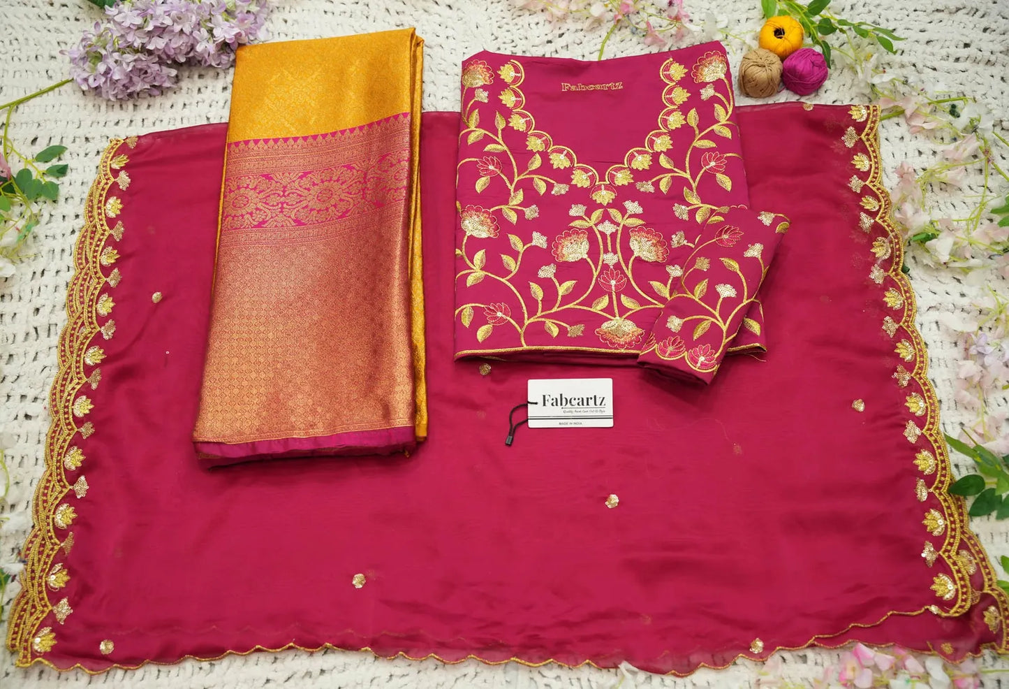 (Juhi) Women's Woven Design Half Saree with Blouse and Dupatta