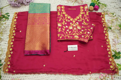 (Juhi) Women's Woven Design Half Saree with Blouse and Dupatta