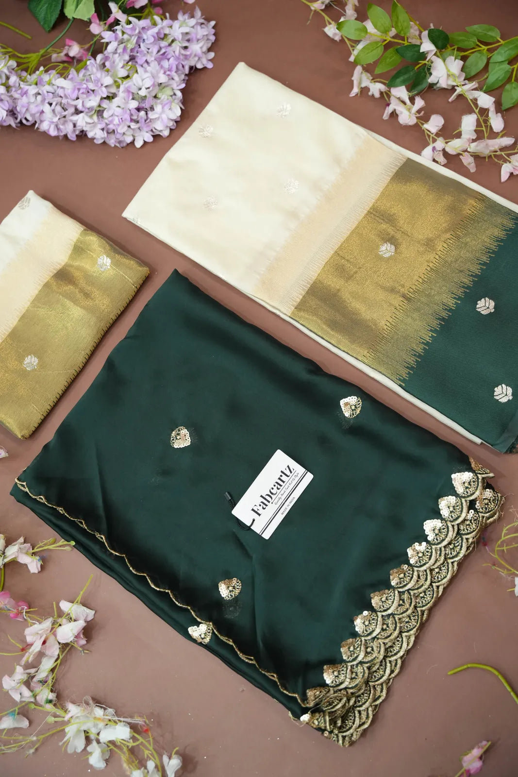 (Adhira) South Indian Festival Traditional Half Saree with Embroidered Blouse & Dupatta