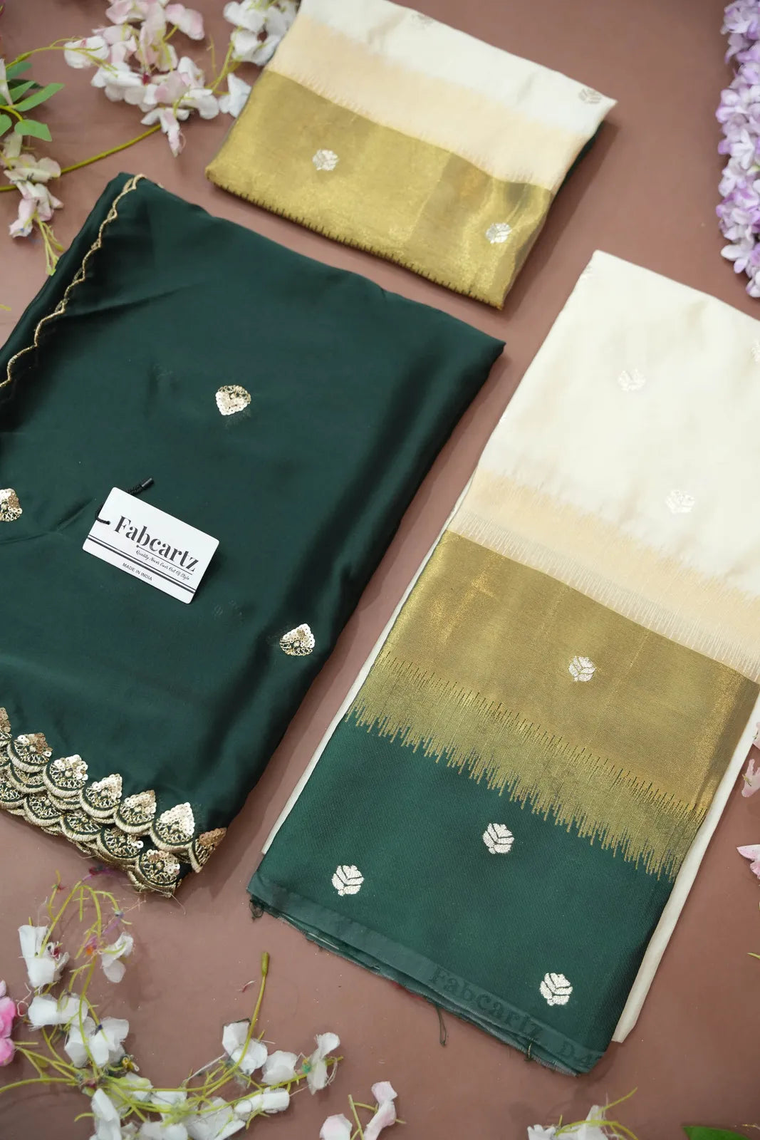 (Adhira) South Indian Festival Traditional Half Saree with Embroidered Blouse & Dupatta
