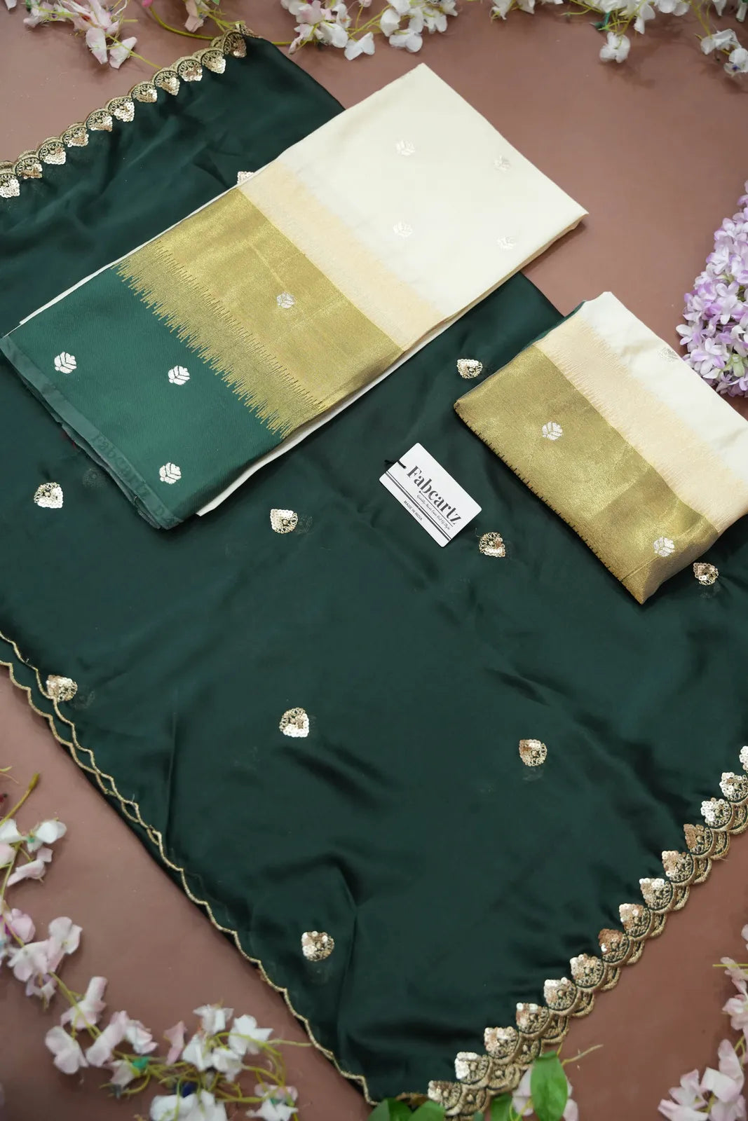 (Adhira) South Indian Festival Traditional Half Saree with Embroidered Blouse & Dupatta