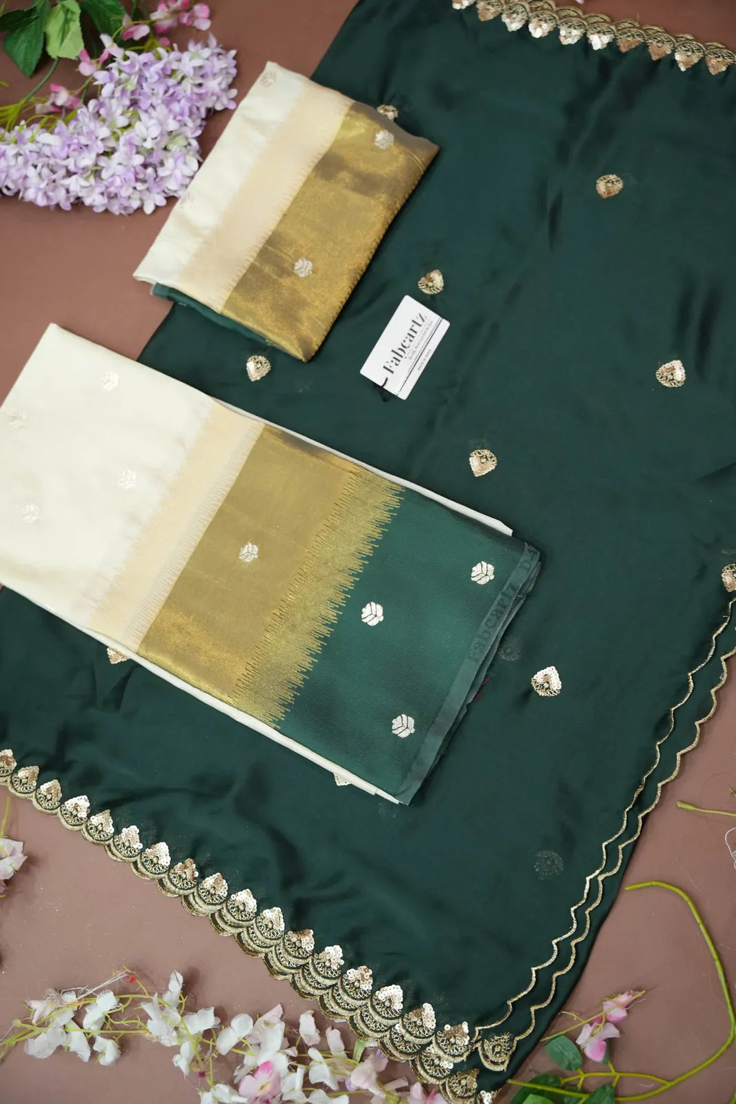 (Adhira) South Indian Festival Traditional Half Saree with Embroidered Blouse & Dupatta