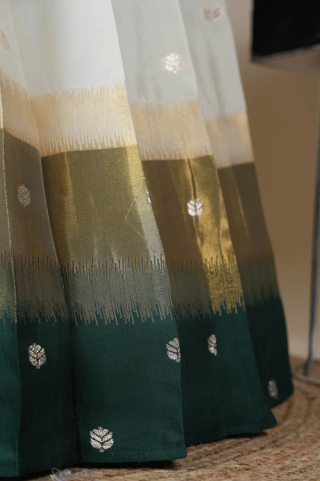 (Adhira) South Indian Festival Traditional Half Saree with Embroidered Blouse & Dupatta