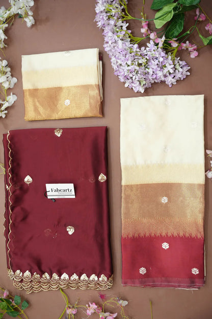 (Adhira) South Indian Festival Traditional Half Saree with Embroidered Blouse & Dupatta