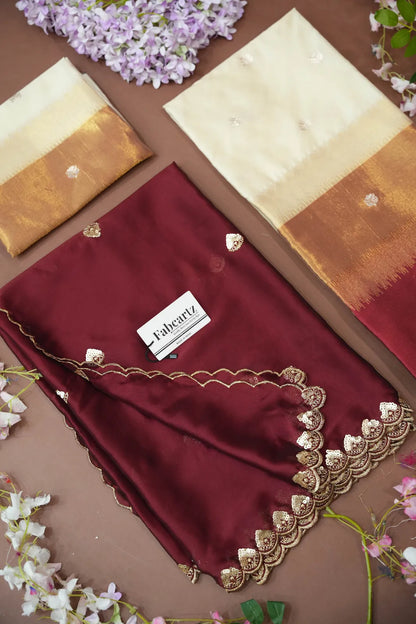 (Adhira) South Indian Festival Traditional Half Saree with Embroidered Blouse & Dupatta