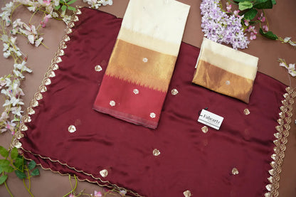(Adhira) South Indian Festival Traditional Half Saree with Embroidered Blouse & Dupatta