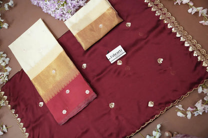 (Adhira) South Indian Festival Traditional Half Saree with Embroidered Blouse & Dupatta