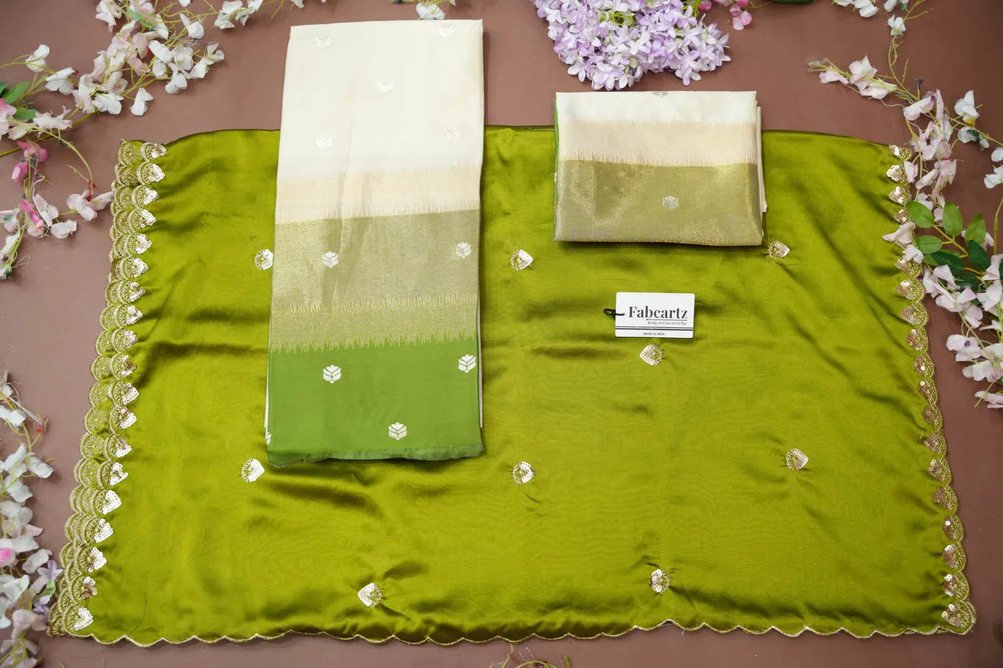 (Adhira) South Indian Festival Traditional Half Saree with Embroidered Blouse & Dupatta