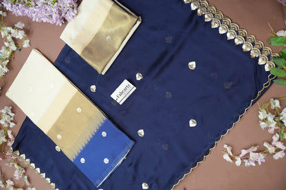 (Adhira) South Indian Festival Traditional Half Saree with Embroidered Blouse & Dupatta