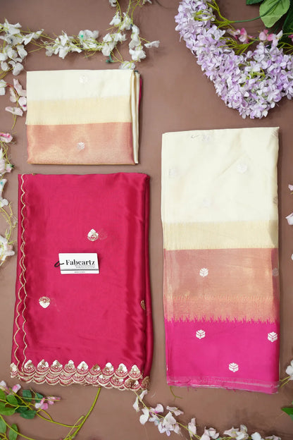 (Adhira) South Indian Festival Traditional Half Saree with Embroidered Blouse & Dupatta