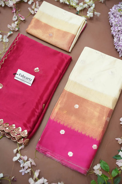 (Adhira) South Indian Festival Traditional Half Saree with Embroidered Blouse & Dupatta