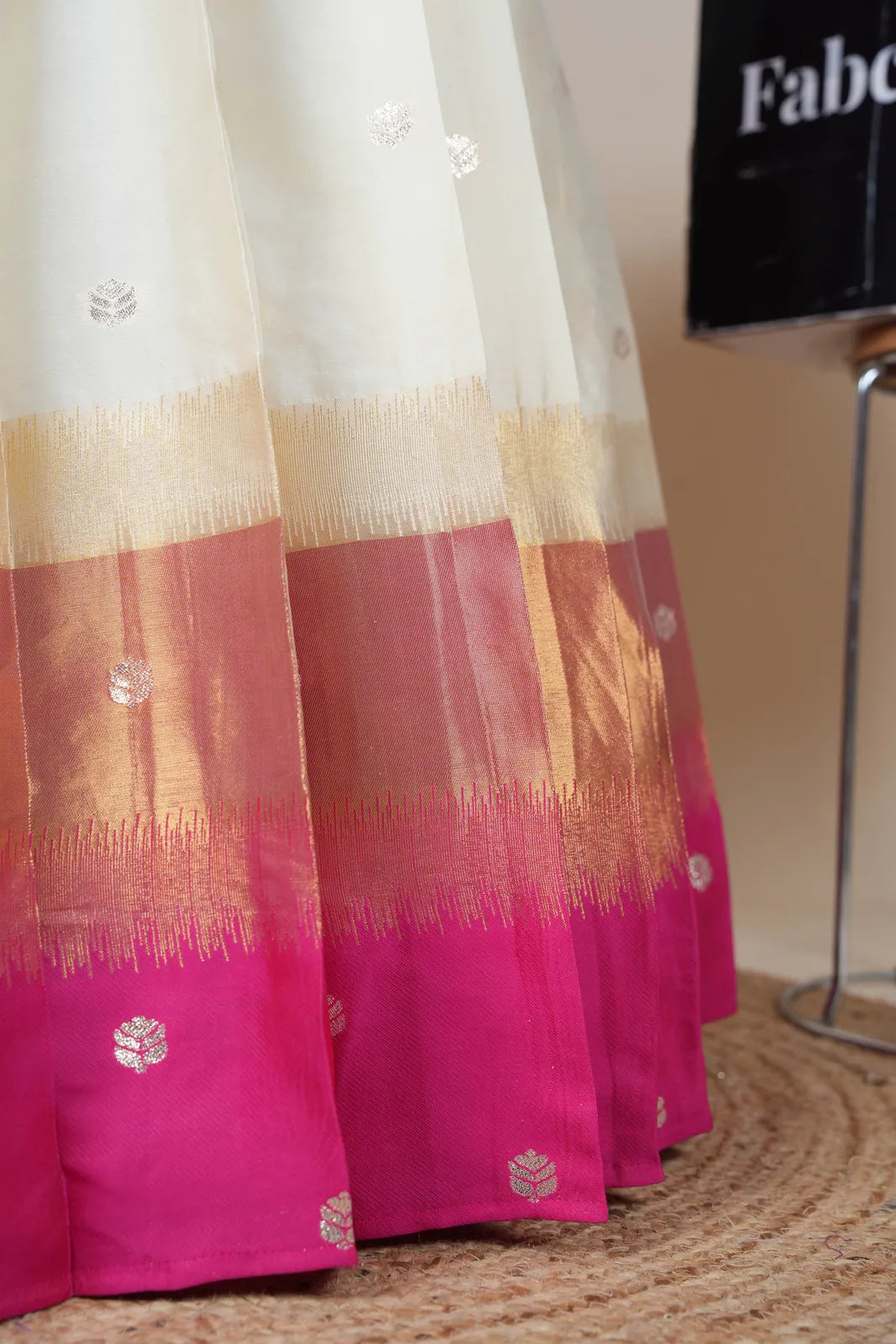(Adhira) South Indian Festival Traditional Half Saree with Embroidered Blouse & Dupatta