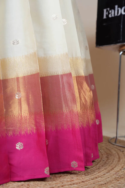 (Adhira) South Indian Festival Traditional Half Saree with Embroidered Blouse & Dupatta