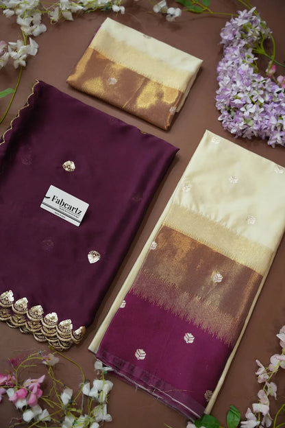 (Adhira) South Indian Festival Traditional Half Saree with Embroidered Blouse & Dupatta