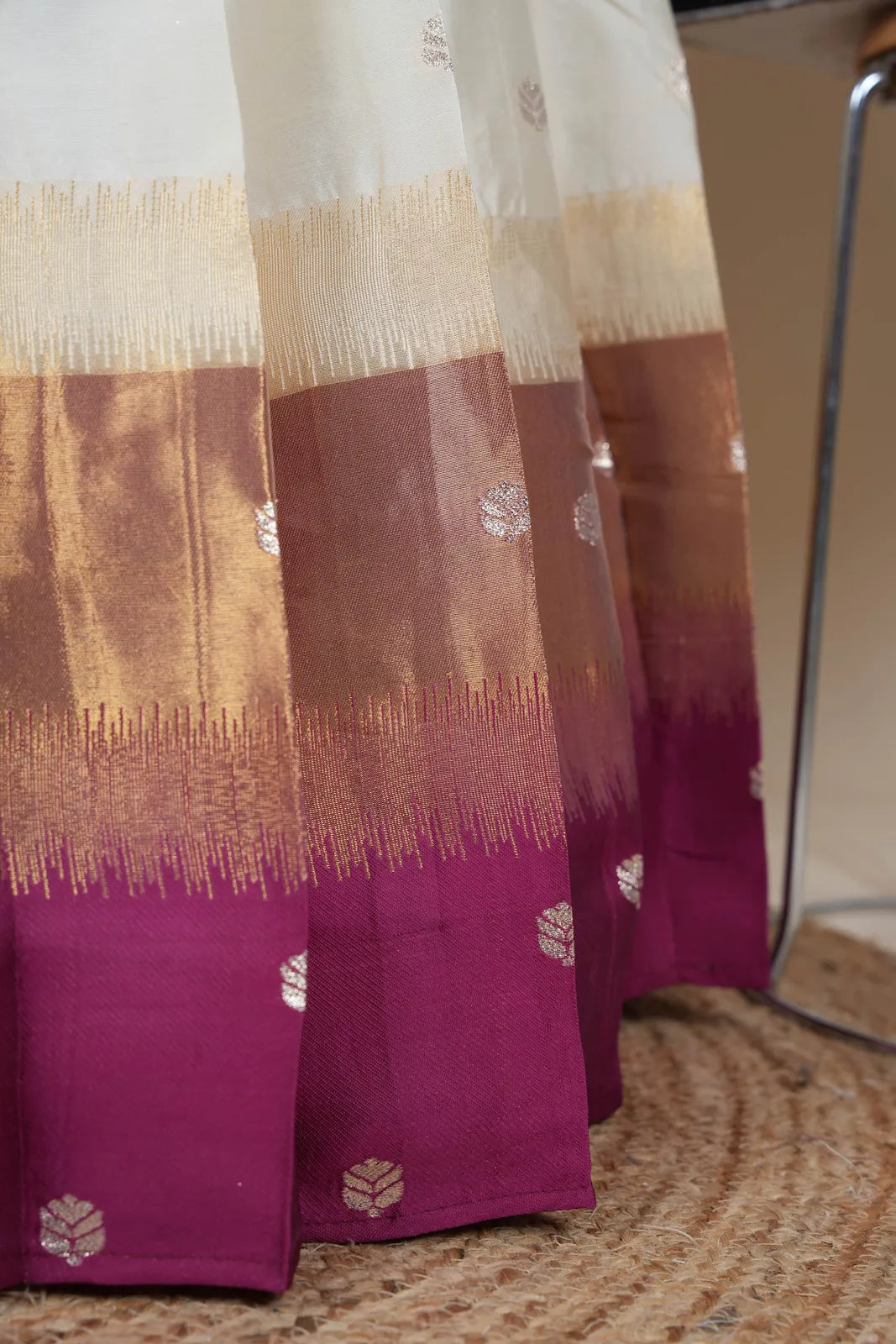(Adhira) South Indian Festival Traditional Half Saree with Embroidered Blouse & Dupatta