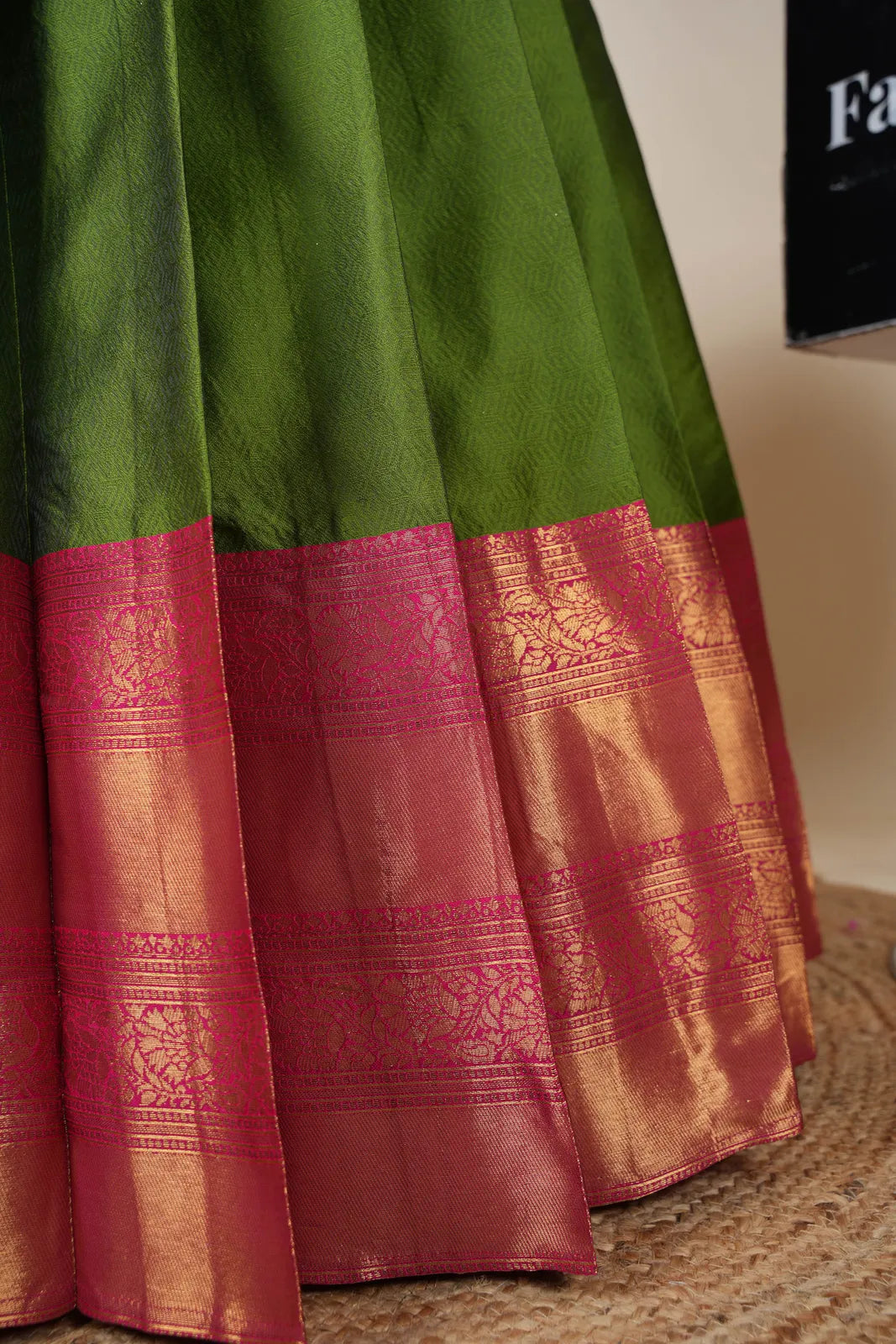 Amrutha South Indian Festival Traditional Half Saree with Embroidered Blouse & Dupatta