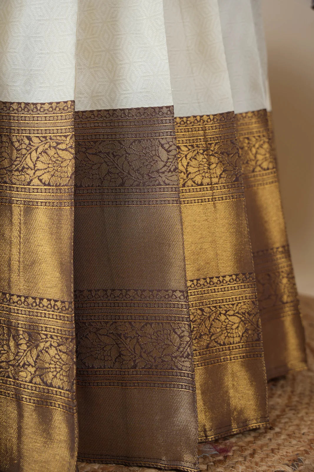 Amrutha South Indian Festival Traditional Half Saree with Embroidered Blouse & Dupatta