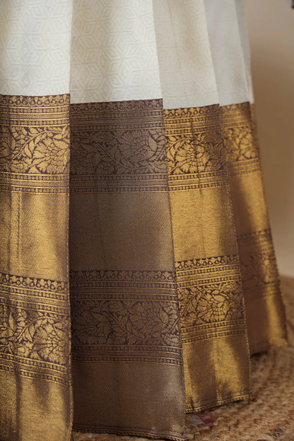 Amrutha South Indian Festival Traditional Half Saree with Embroidered Blouse & Dupatta