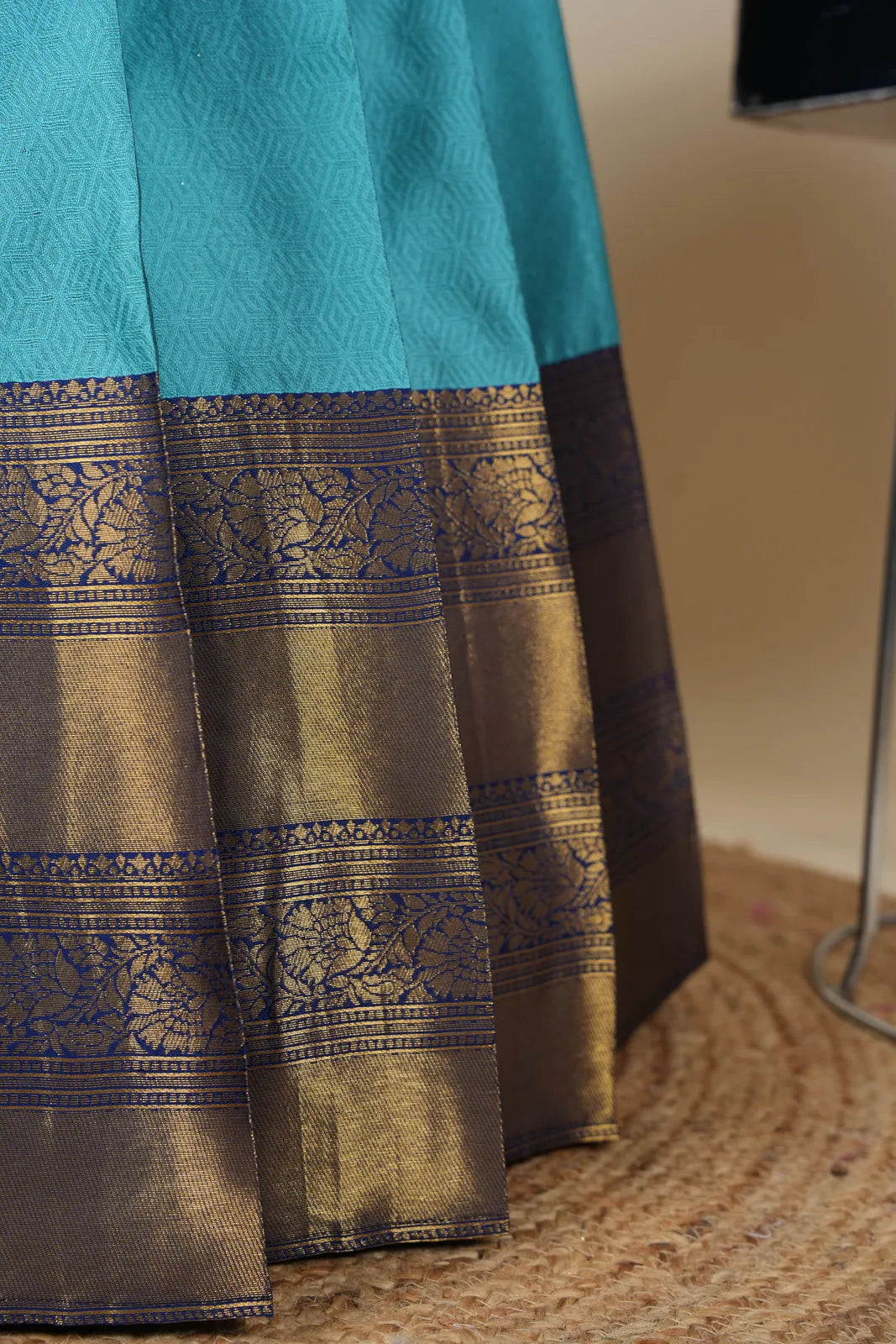 Amrutha South Indian Festival Traditional Half Saree with Embroidered Blouse & Dupatta