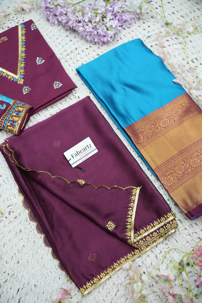 Amrutha South Indian Festival Traditional Half Saree with Embroidered Blouse & Dupatta