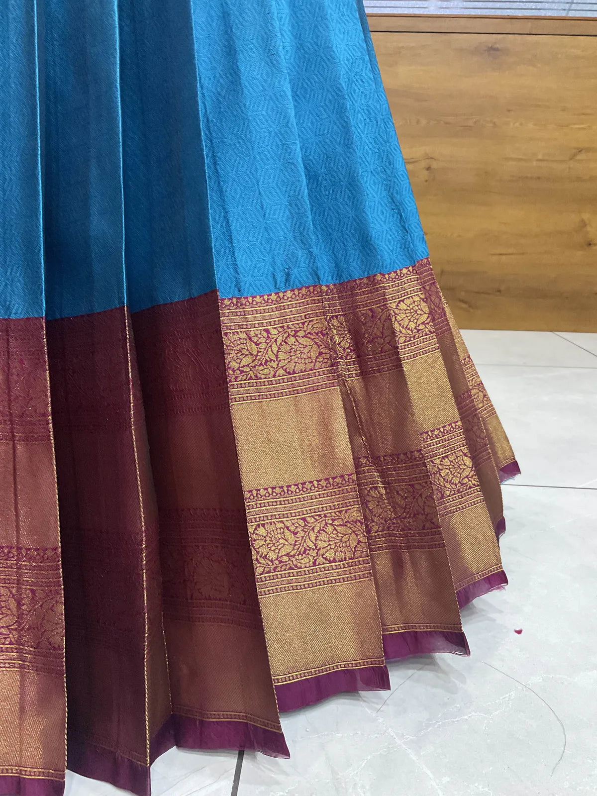 Amrutha South Indian Festival Traditional Half Saree with Embroidered Blouse & Dupatta