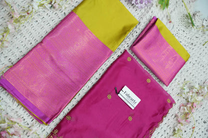 ButtiRango/Aroli South Indian Festival Traditional Half Saree with Blouse & Embroidered Dupatta