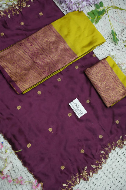 ButtiRango/Aroli South Indian Festival Traditional Half Saree with Blouse & Embroidered Dupatta