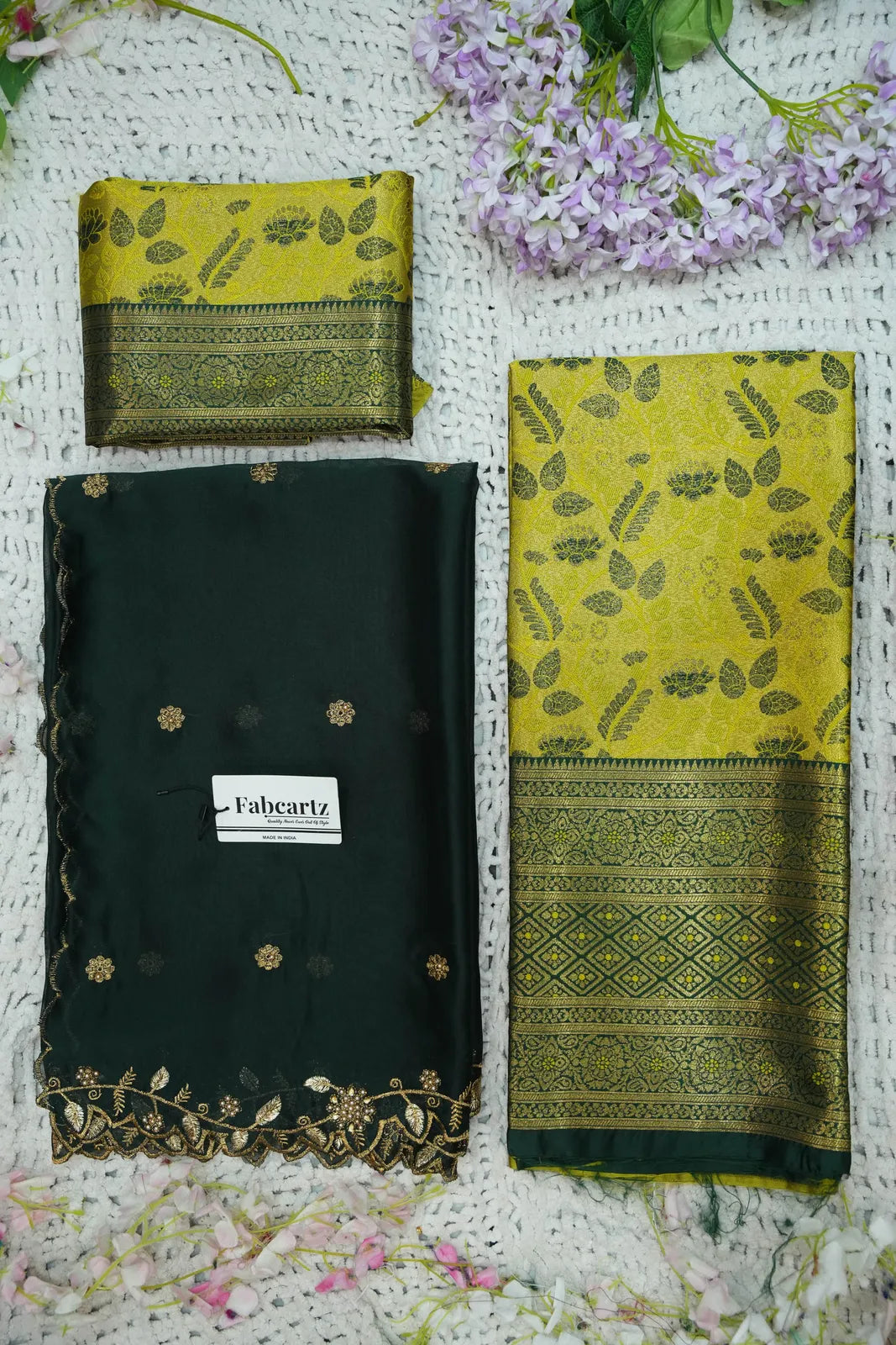 (Udaya) South Indian Festival Traditional Half Saree with Embroidered Blouse & Dupatta