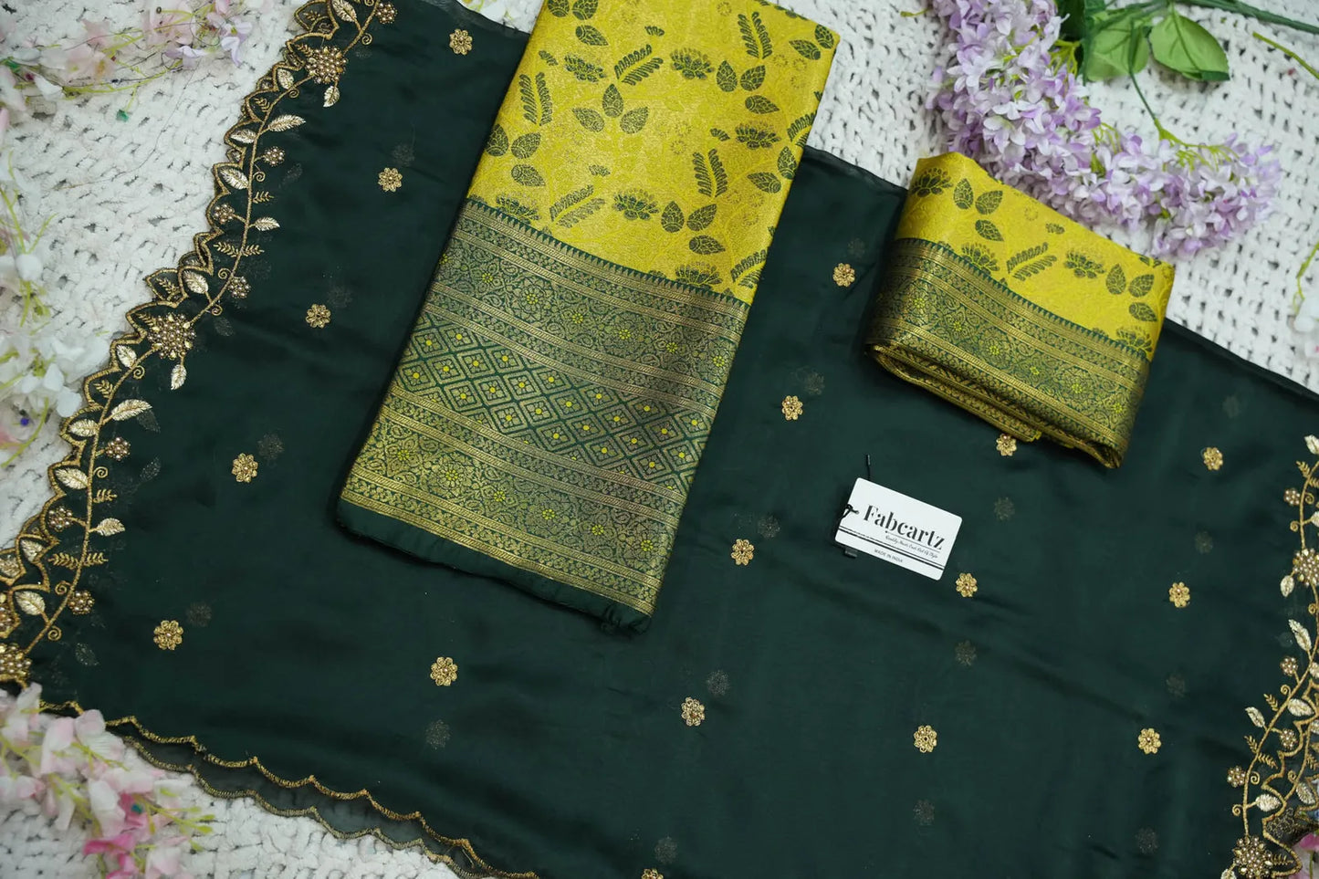 (Udaya) South Indian Festival Traditional Half Saree with Embroidered Blouse & Dupatta