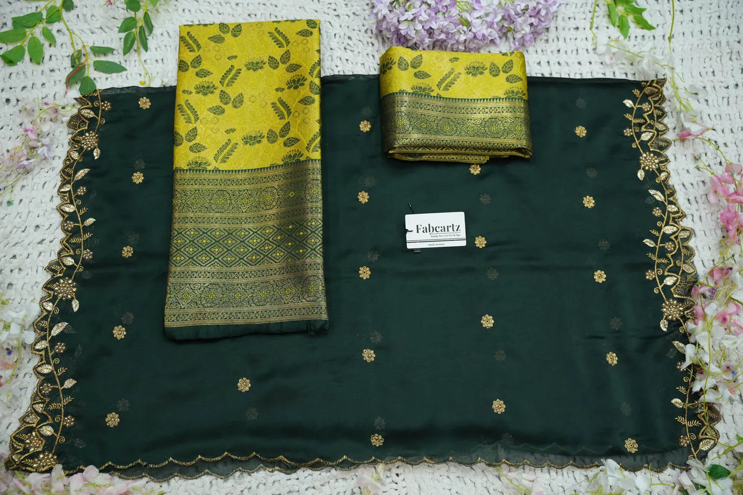 (Udaya) South Indian Festival Traditional Half Saree with Embroidered Blouse & Dupatta