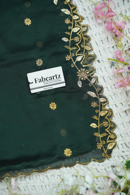 (Udaya) South Indian Festival Traditional Half Saree with Embroidered Blouse & Dupatta