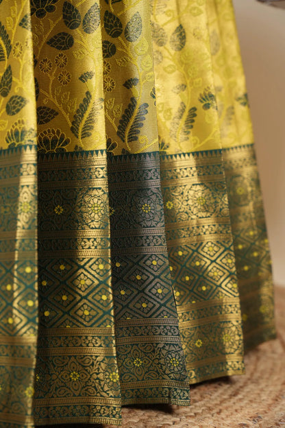 (Udaya) South Indian Festival Traditional Half Saree with Embroidered Blouse & Dupatta
