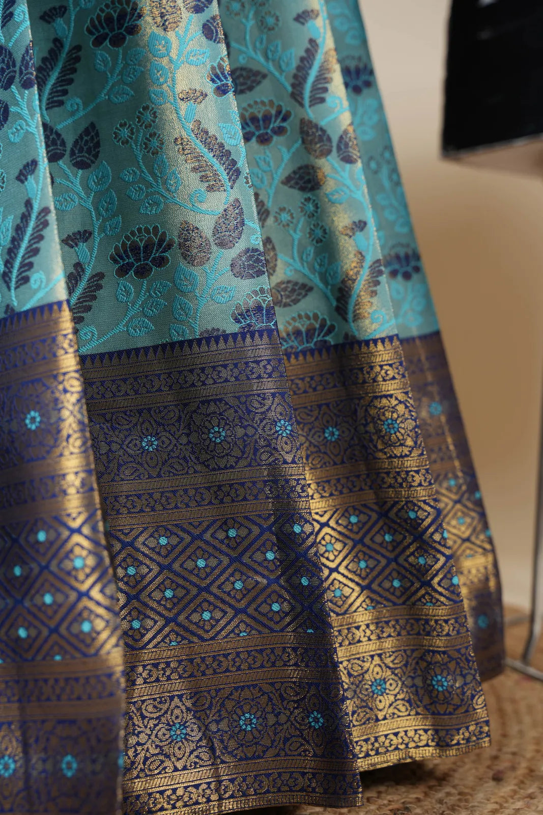 (Udaya) South Indian Festival Traditional Half Saree with Embroidered Blouse & Dupatta