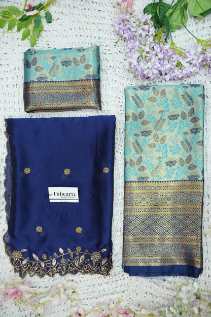 (Udaya) South Indian Festival Traditional Half Saree with Embroidered Blouse & Dupatta