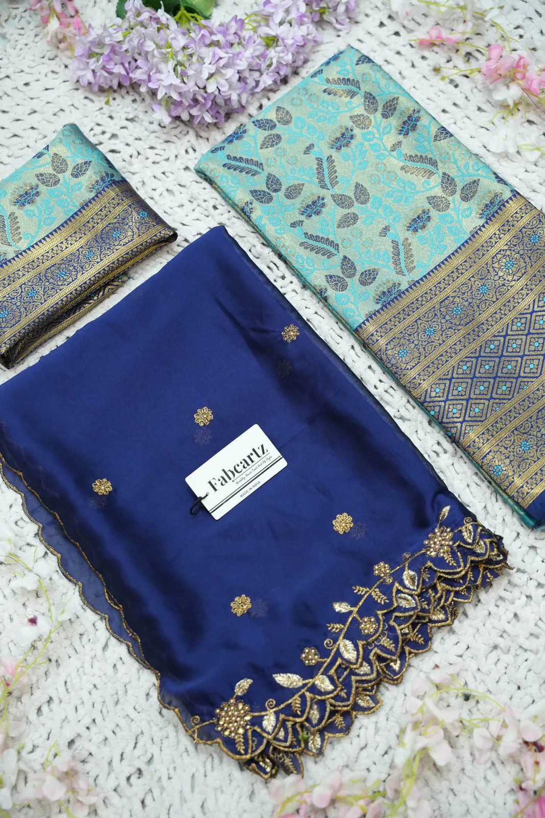 (Udaya) South Indian Festival Traditional Half Saree with Embroidered Blouse & Dupatta