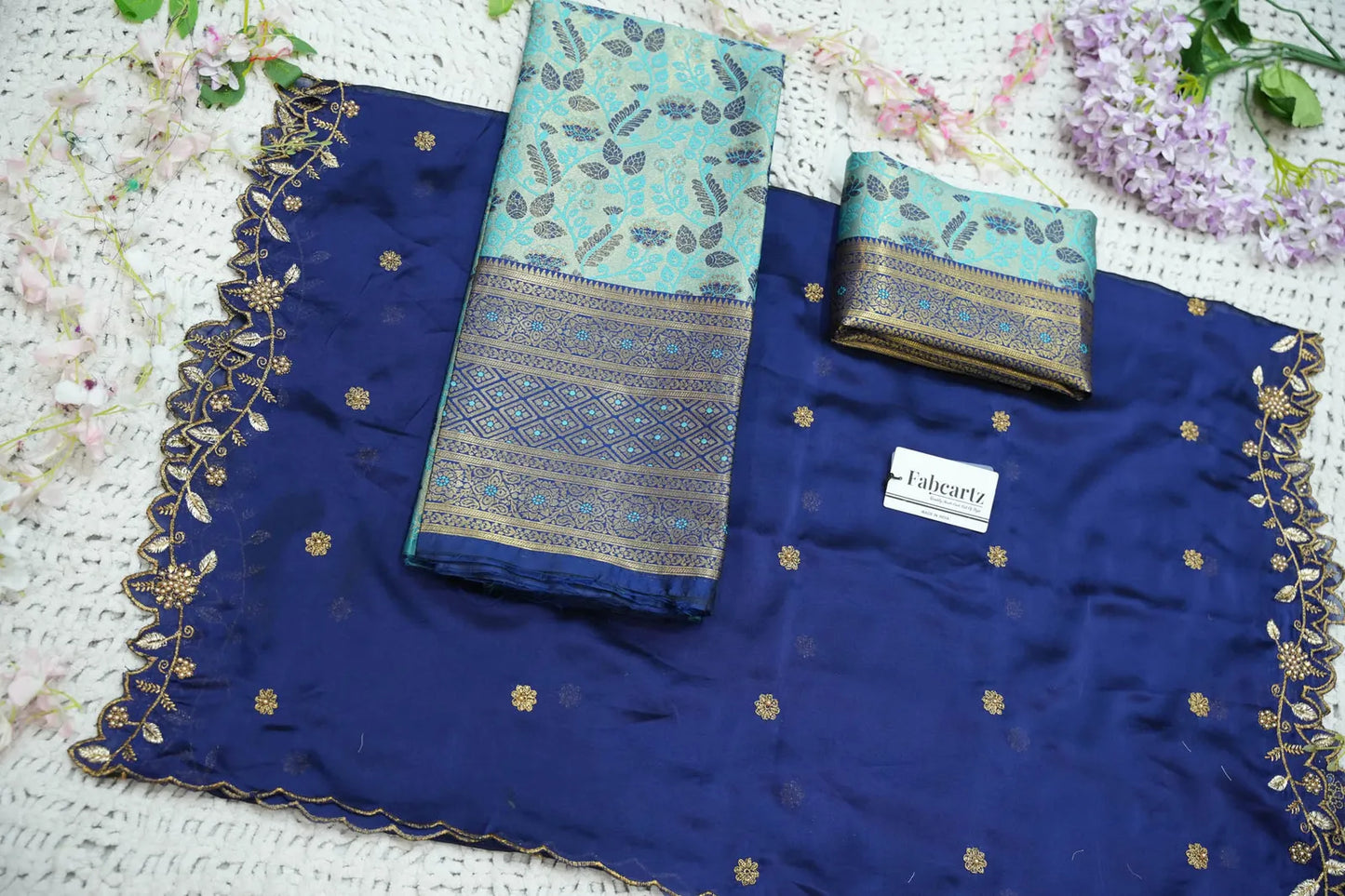 (Udaya) South Indian Festival Traditional Half Saree with Embroidered Blouse & Dupatta