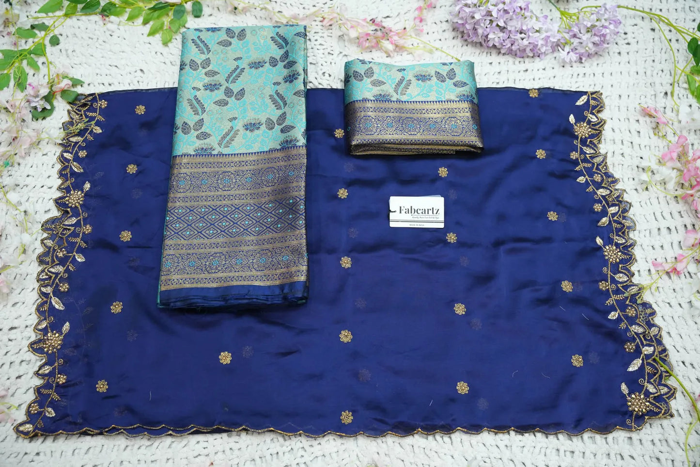 (Udaya) South Indian Festival Traditional Half Saree with Embroidered Blouse & Dupatta