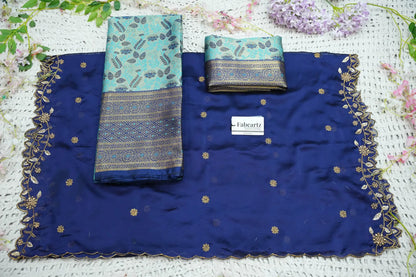 (Udaya) South Indian Festival Traditional Half Saree with Embroidered Blouse & Dupatta